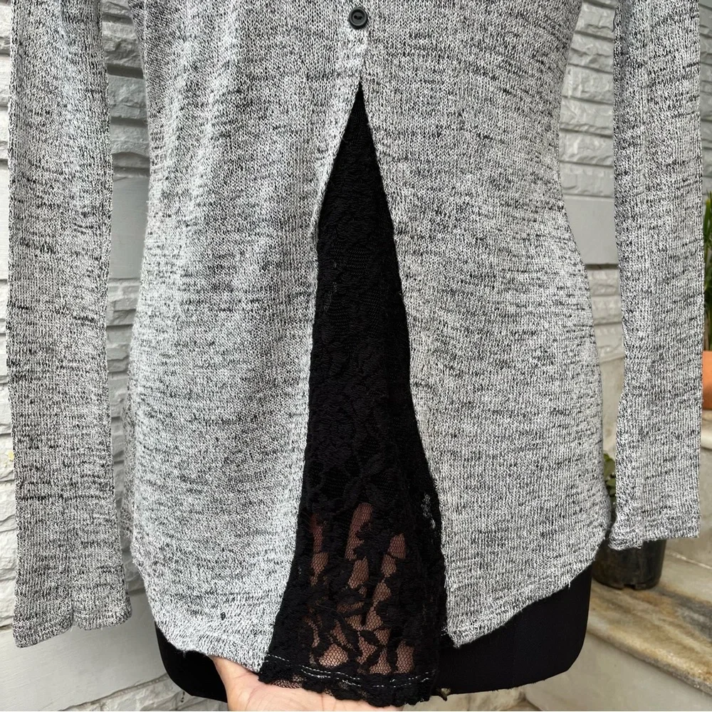 NWOT White Black Woven Open Shrug - Picture 2 of 6